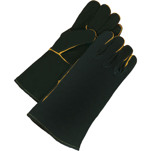Bob Dale Gloves 60-1-238 Welder Gloves with Gauntlet Cuff, Split Cowhide, Size One Size