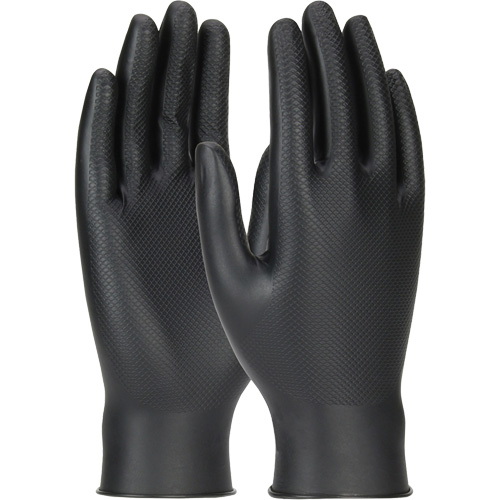 PIP Global Safety GP67246/L Grippaz Skins Ambidextrous Disposable Gloves, Large, Nitrile, 6-mil, Powder-Free, Black