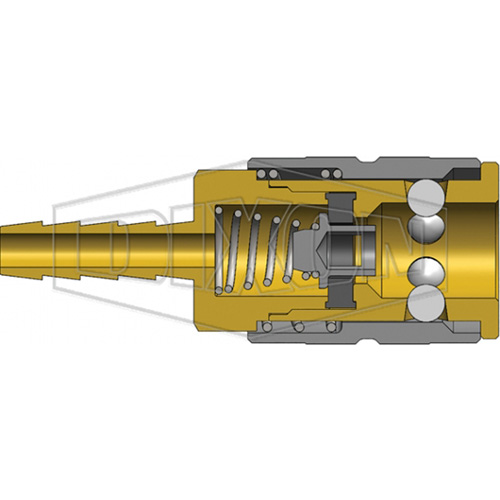 Dixon Group 2FS3-B Coupleur &agrave; cannelure pneumatique manuel standard de s&eacute;rie F pour boyau, Laiton, 1/4", 500 psi