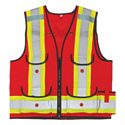 Viking 4915R-XL All-Trades 1000D&reg; Surveyor Safety Vest, Red, X-Large, Polyester
