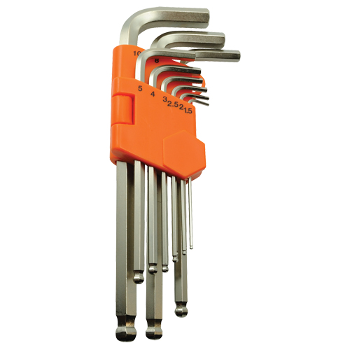 Dynamic Tools D043202 Ball End Hex Key Set, 9 Pcs., Metric