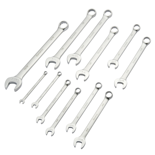 Dynamic Tools D074222 Wrench Set, Combination, 12 Pieces, Imperial
