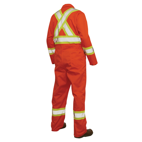 Tough Duck S79211-BLAZE-XL Unlined Safety Coveralls, X-Large, High Visibility Orange