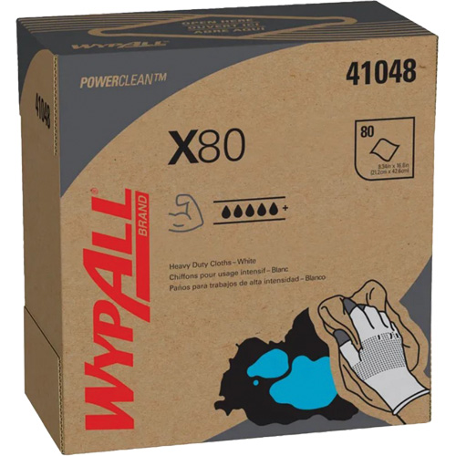 Kimberly-Clark 41048 WypAll&reg; X80 Extended Use Cloths, Heavy-Duty, 16-4/5" L x 9" W