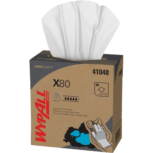 Kimberly-Clark 41048 WypAll&reg; X80 Extended Use Cloths, Heavy-Duty, 16-4/5" L x 9" W