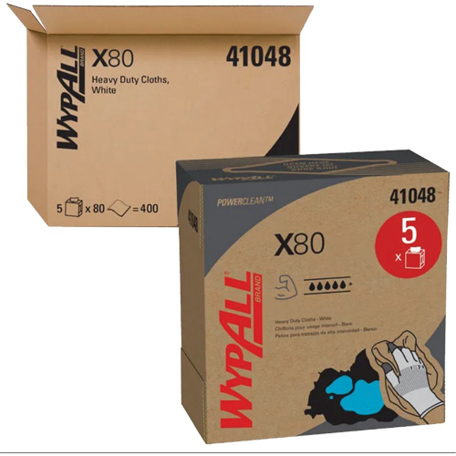Kimberly-Clark 41048 WypAll&reg; X80 Extended Use Cloths, Heavy-Duty, 16-4/5" L x 9" W