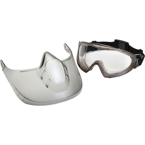 Pyramex GG504TSHIELD Lunettes de s&eacute;curit&eacute; Capstone Shield avec &eacute;cran facial amovible, Lentille Transparent, Antibu&eacute;e, Ventilation Directe/Ferm&eacute;