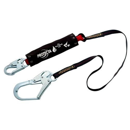 3M Protecta Protection Contre Les Chutes 1340132C Longe PRO &agrave; amortisseur de choc, 4', Point d'ancrage &agrave; Crochet d'armature, Crochet mousqueton aux jambes, Kevlar
