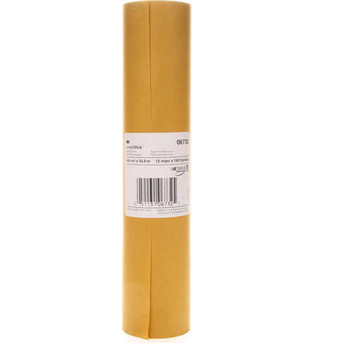 3M 6732 Scotchblok Masking Paper, 304.8 mm (12") x 55 m (180'), Tan