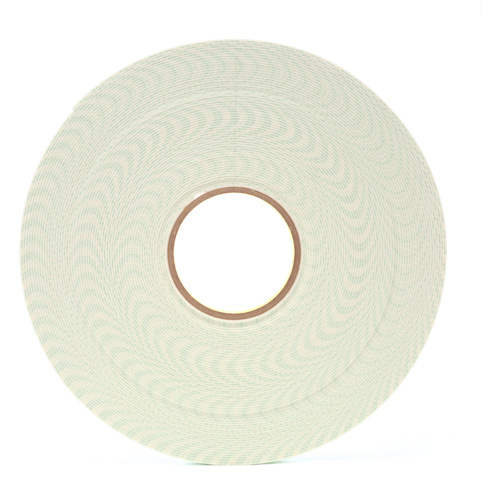 3M 4026-1/2X36 Double-Coated Urethane Foam Tape, 33 m (108') L x 12.7 mm (1/2") W, 62 mils, Urethane