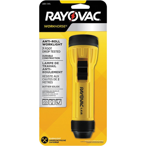Rayovac WHH2D-BA Workhorse Hanging Ring Flashlight, LED, 20 Lumens, D Batteries
