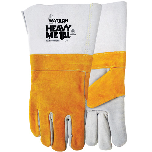 Watson Gloves 2761-M Cow Town Flame-Resistant Gloves, Split Cowhide, Size Medium
