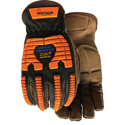 Watson Gloves 578-X Gants antichocs Drill Sergeant, T-Grand, Paume en Cuir fleur, Poignet &agrave; enfiler