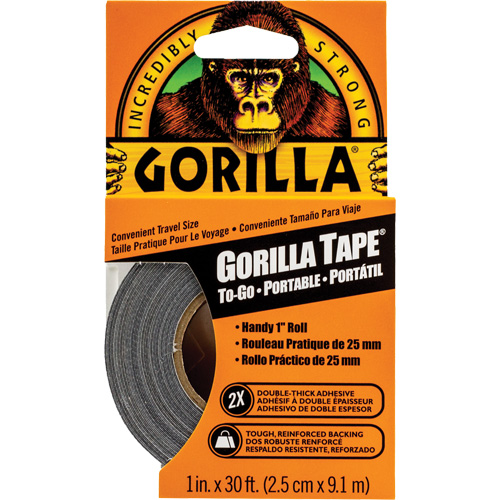 Gorilla 6101002 Duct Tape To-Go, 17 mils, Black, 25.4 mm (1") x 9.14 m (30')