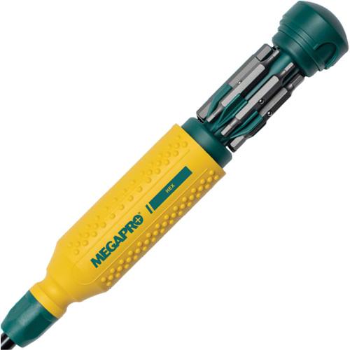 Megapro 151HX Tournevis multi embouts Original Hex 15-en-1, 8-37/50" lo, Prise Textur&eacute;