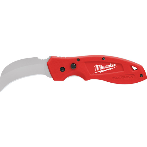 Milwaukee 48-22-1985 Couteau pliant &agrave; bec courb&eacute; FastBack, 2-1/4" lame, lame en Acier inoxydable, poign&eacute;e en Plastique