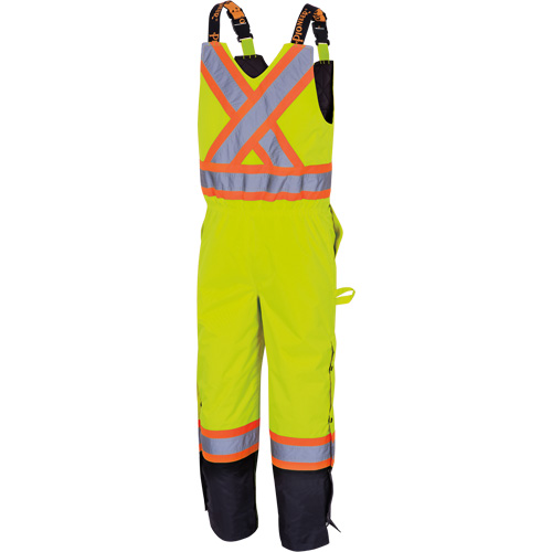 Pioneer V1120661-2XL 5041BB Waterproof Quilted Bib Pants, Polyester, 2X-Large, High Visibility Lime-Yellow