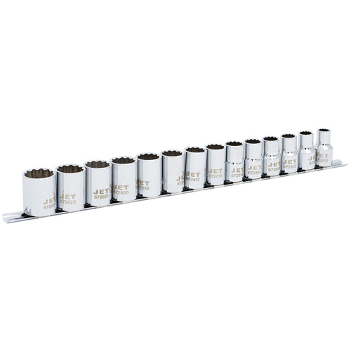 JET 601319 Metric Socket Set, 14 Pcs, 1/2" Drive Size