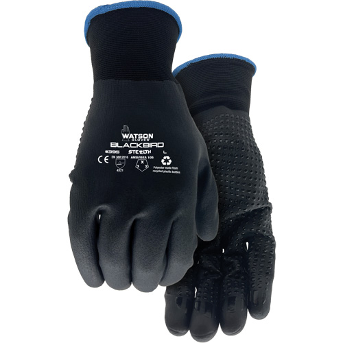 Watson Gloves 395-X Gants enduits Stealth Blackbird, T-Grand, R&ecirc;vetement Nitrile micromousse, Calibre 15, Enveloppe en Polyester