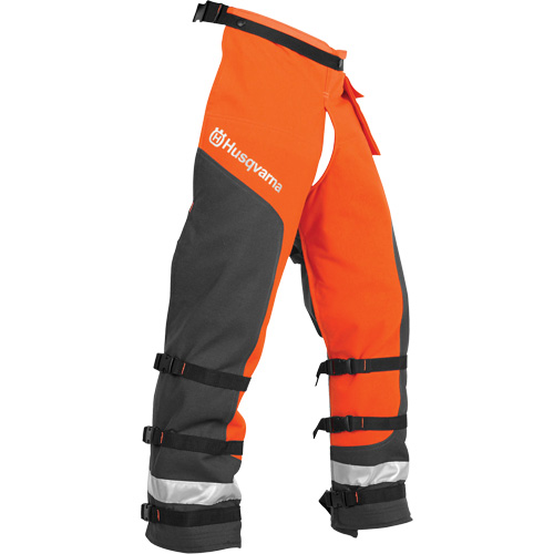 Husqvarna 588038704 Jambi&egrave;res-tablier de protection techniques contre les scies &agrave; chaîne, Aucune R&eacute;sistance aux coupures, 38" lo, Noir, Polyester