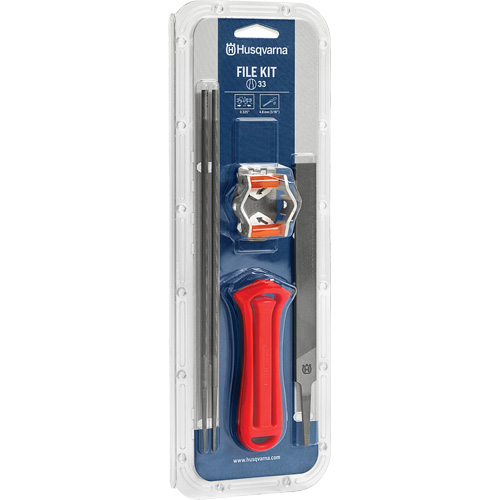 Husqvarna 586933403 Trousse de limes d'affûtage pour scie &agrave; chaîne, Plat/Ronde
