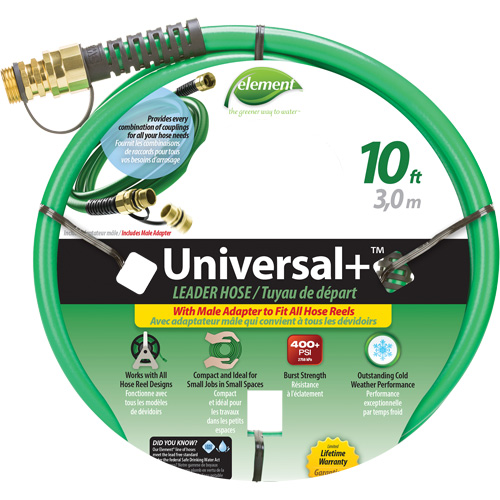 Swan CELUN12010 Tuyau Leader Element Universal+, PVC, 1/2" dia x 10'