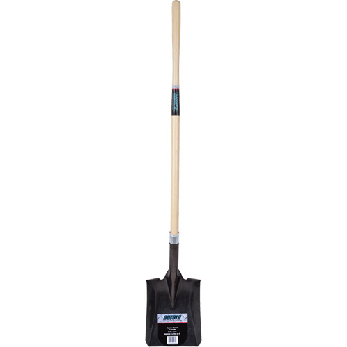 Aurora Tools NN238 Heavy-Duty Square Shovel, Hardwood, Carbon Steel Blade, Straight Handle, 48" Long