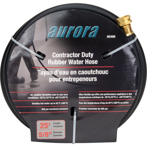 Aurora Tools NO486 Contractor Duty Rubber Hose, Rubber, 5/8" dia. x 25'