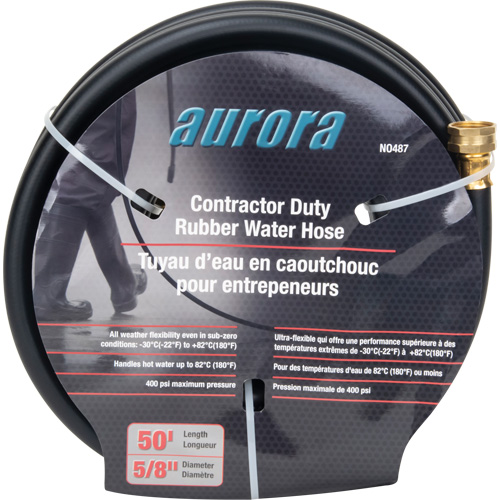 Aurora Tools NO487 Contractor Duty Rubber Hose, Rubber, 5/8" dia. x 50'