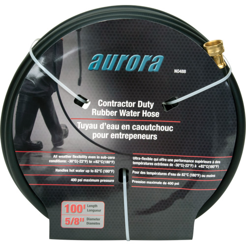 Outils Aurora NO488 Tuyau en caoutchouc de calibre entrepreneur, Caoutchouc, 5/8" dia x 100'