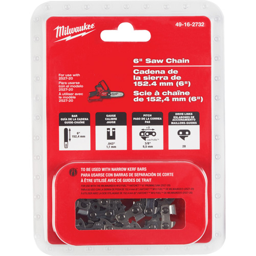 Milwaukee 49-16-2732 M12 Fuel Hatchet 6" Saw Chain