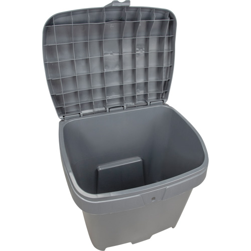 Produits d’entretien RMP NO615 Bacs d'entreposage pour sel & sable, Avec Moraillon, 21" x 27" x 26", 4,24 pi³, Gris