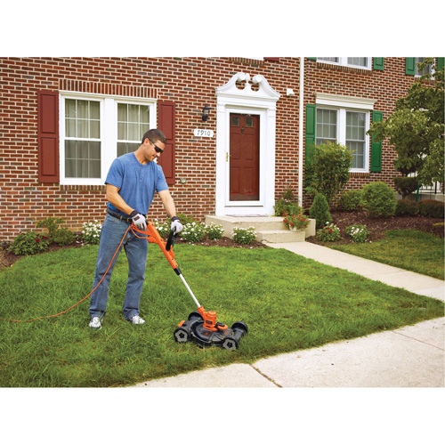 Black & Decker MTE912 3-in-1 Compact Mower, Push Walk-Behind, Electric, 12" Cutting Width