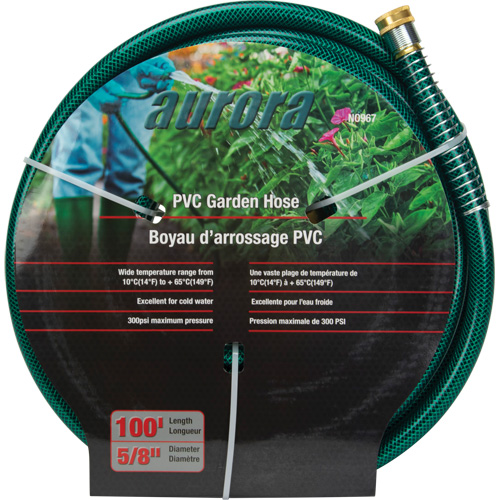 Aurora Tools NO967 Garden Hose, PVC, 5/8" dia. x 100'