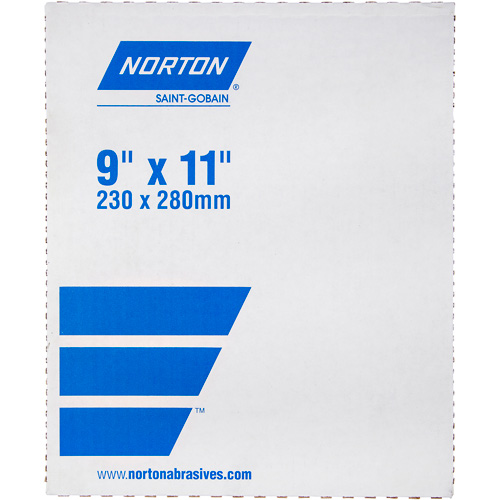 Norton 66261100295 Feuilles de papier abrasif, 9" x 11", Grain 100, Oxyde d'aluminium