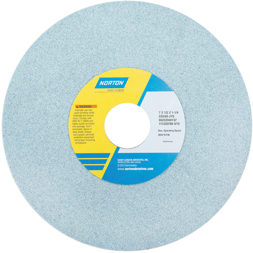 Norton 66252940201 Toolroom Vitrified Wheel, Type 5NQ, Ceramic Alumina, 7" x 1/2"