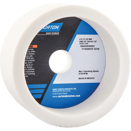 Norton 66243530523 Meule vitrifi&eacute;e, type 06, Oxyde d'aluminium, 4" x 2"