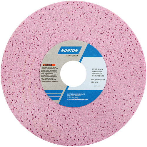 Norton 66252916221 Tool Room Wheel, Type 01, Aluminum Oxide, 7" x 1/2"