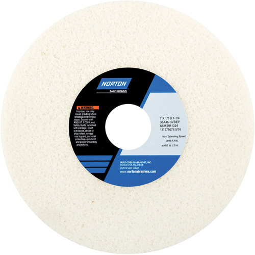 Norton 66252941330 Tool Room Wheel, Type 01, Aluminum Oxide, 7" x 1/2"