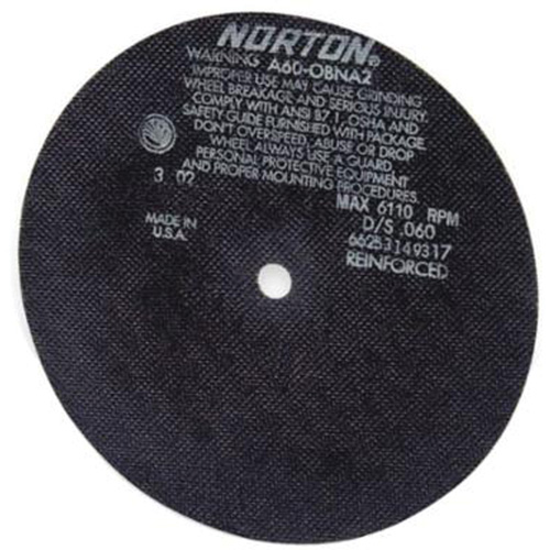 Norton 66243529606 Cut-Off Wheels, 4" x 0.035", 1/4" Arbor, Type 01/41, Aluminum Oxide, 15300 RPM