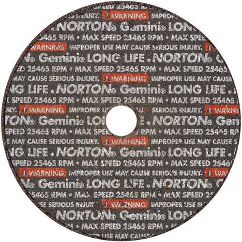 Norton 66243510653 Cut-Off Wheels, 3" x 1/8", 3/8" Arbor, Type 01/41, Aluminum Oxide, 25465 RPM
