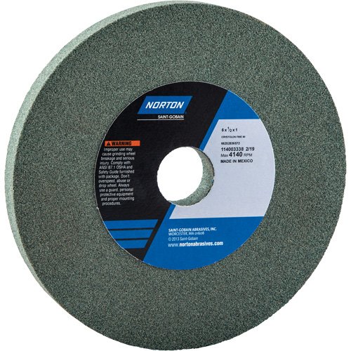 Norton 66252836572 Meules pour rectifieuses d'&eacute;tabli - Meules Gemini, 6" x 1/2", Arbre de 1"