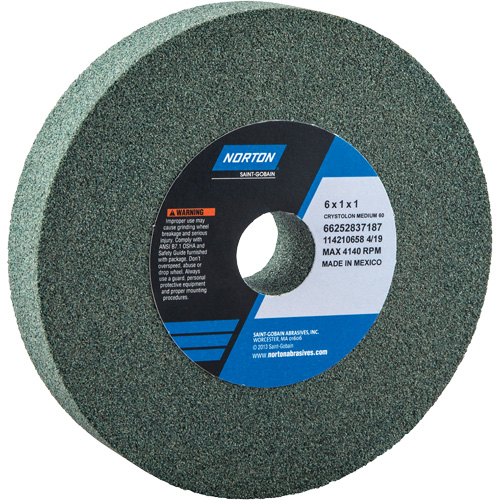 NORTON Bench Grinding Wheels Gemini, 6" x 1", 1" Arbor NS358