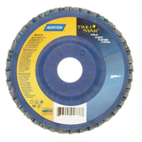 Norton 63642504876 Disques &agrave; lamelles en plastique Red Heat, 4-1/2" x 7/8", Type 27, Grain 36, C&eacute;ramique d'alumine