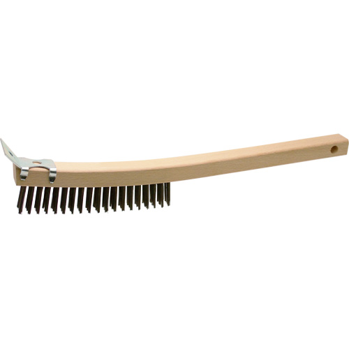 Felton Brushes 1666 Scratch Brush With Scraper, Steel, 3 x 19 Wire Rows, 13" Long