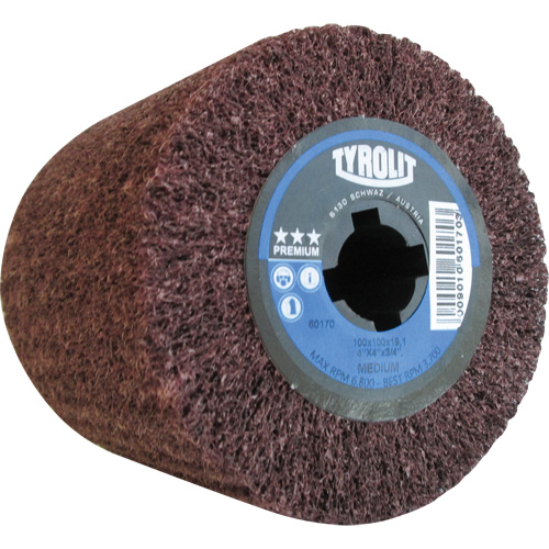 Tyrolit 60170 Pro-Line Surface Conditioning Drum, 4" Dia. x 4" W, 3/4" Arbor, Medium Grit, Aluminum Oxide