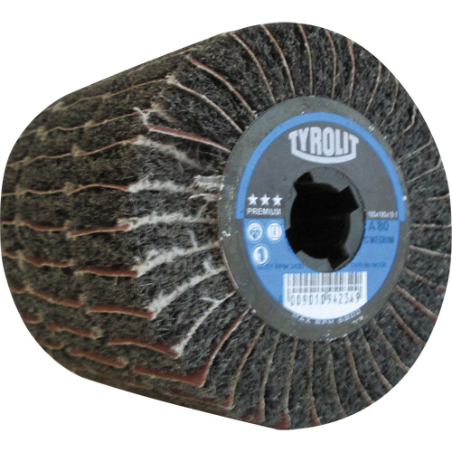 Tyrolit 94234 Pro-Line Surface Conditioning Drum, 4" Dia. x 4" W, 3/4" Arbor, 80 Grit, Aluminum Oxide