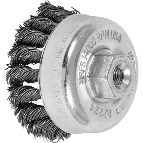  NV184 Knot Cup Brush, 2-3/4" Dia. x 5/8"-11 Arbor