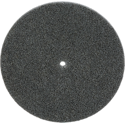 3M SB62127 Meule unitaris&eacute;e EXL Scotch-Brite, 6" x 1/4", Arbre de 1/4", Grain de Fin, Carbure de silicium