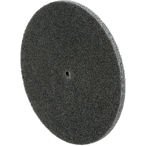 3M SB62127 Meule unitaris&eacute;e EXL Scotch-Brite, 6" x 1/4", Arbre de 1/4", Grain de Fin, Carbure de silicium